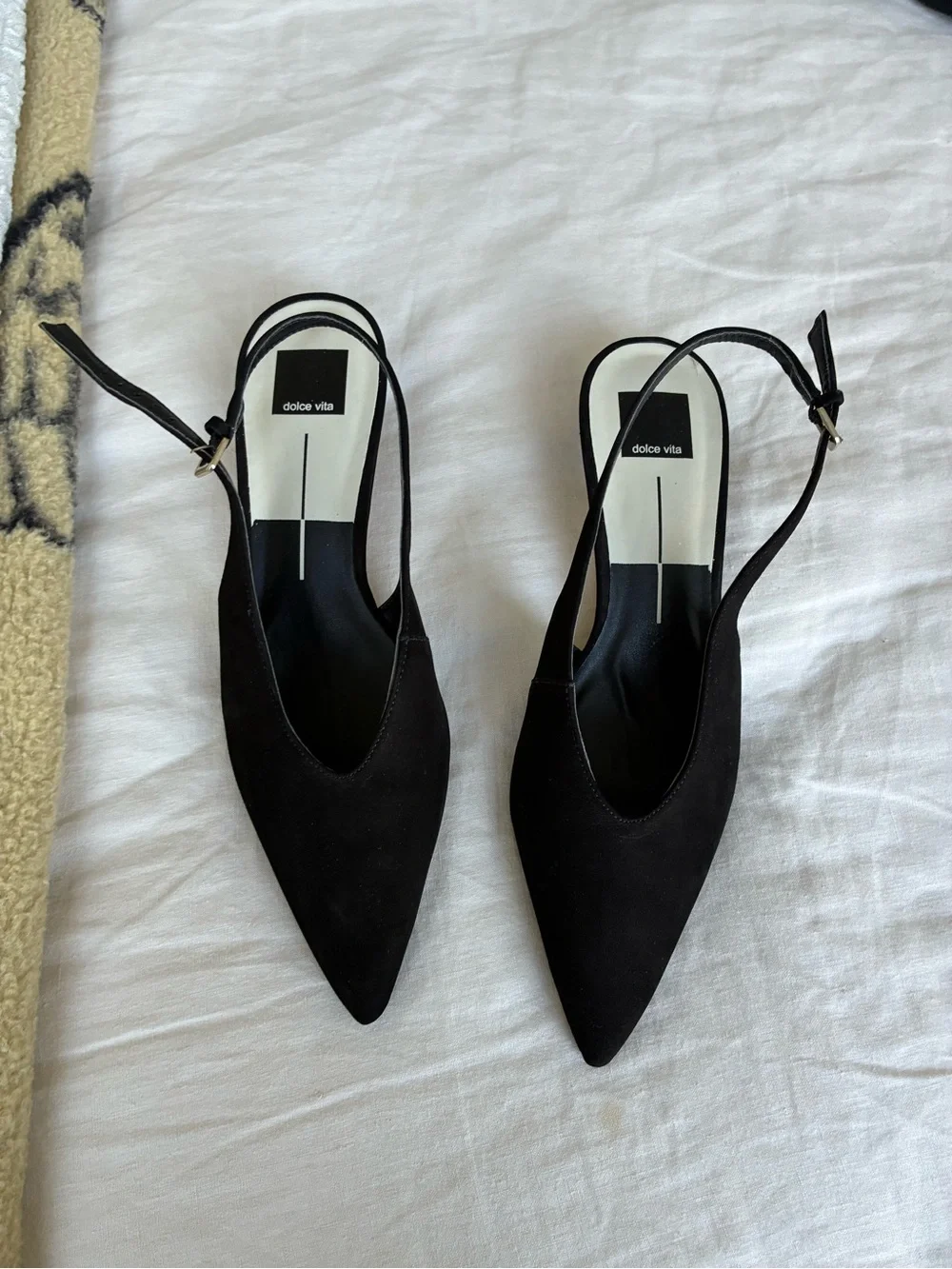 Dolce Vita Black Pointed Slingback Heels